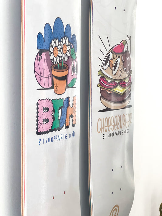 BISHOPPARIGO grey diptych - 2 skateboards