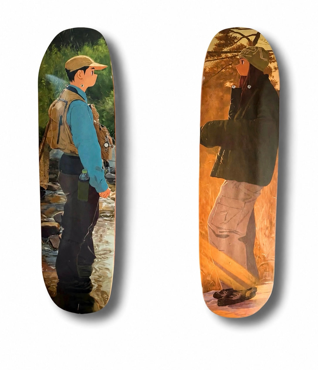 .Kim Jungyoun diptych - 2 skateboards - Finding blue