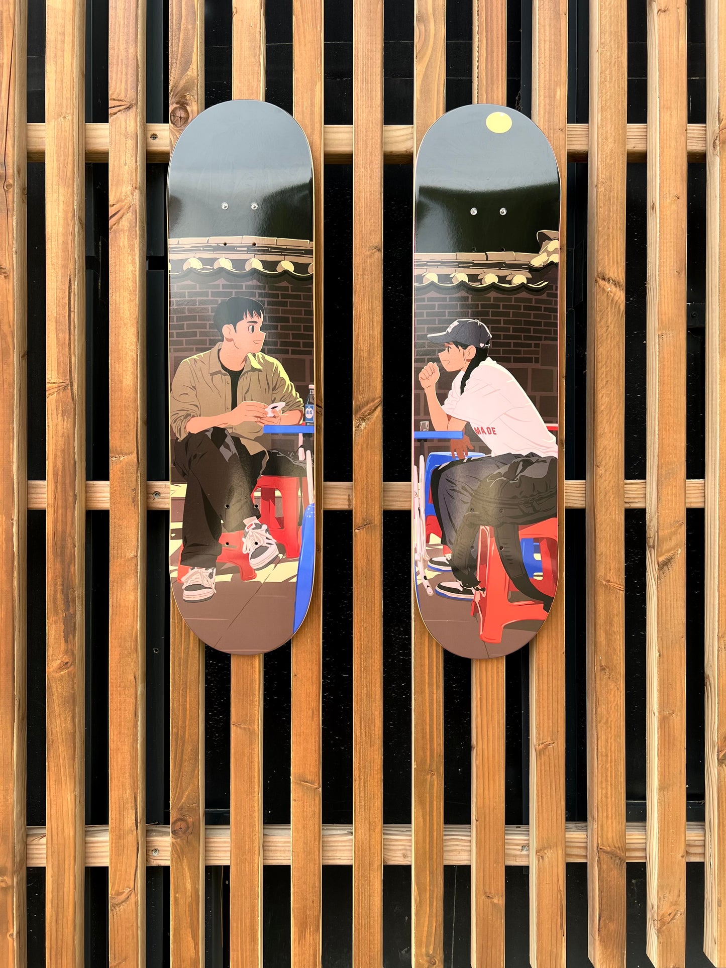 Diptyque Kim Jungyoun - 2 skateboards - À la recherche du Jongro bleu