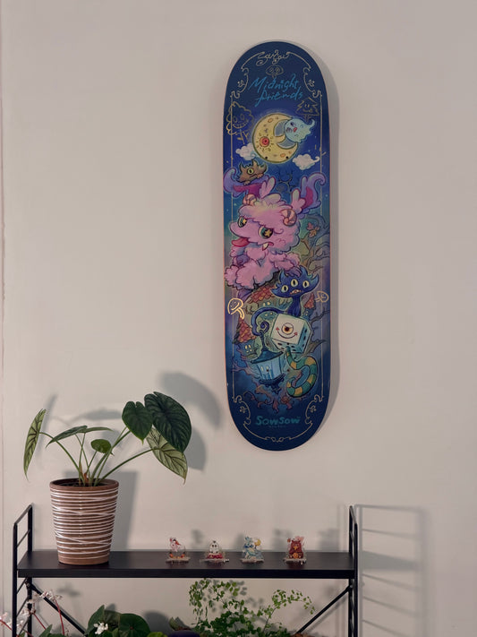 .SOWSOW Hand embellished version 8/10 Midnight friends - 1 skateboard