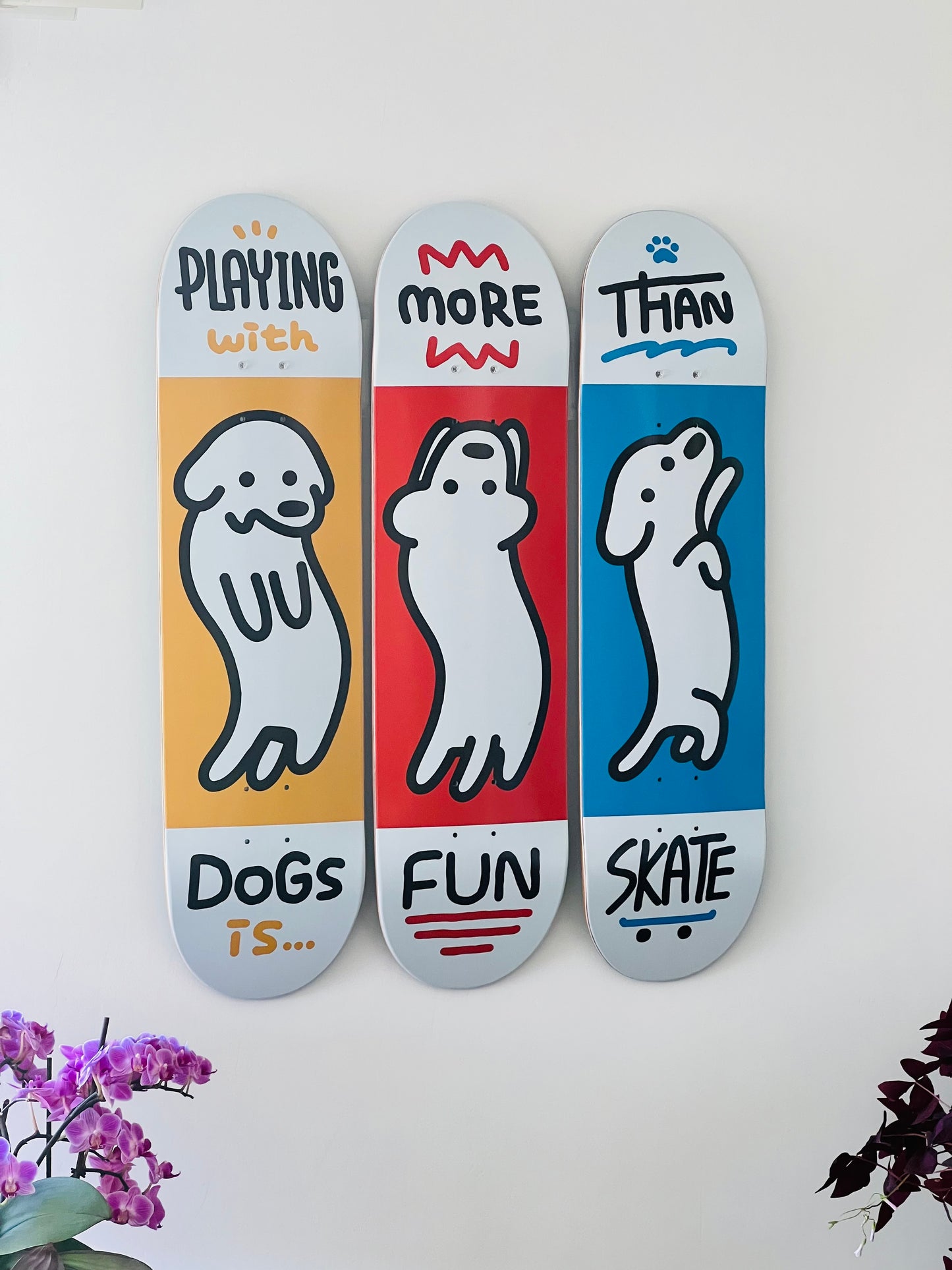 MATSUI "Tout ce dont vous avez besoin, c'est d'un chien" - lot de 3 skateboards