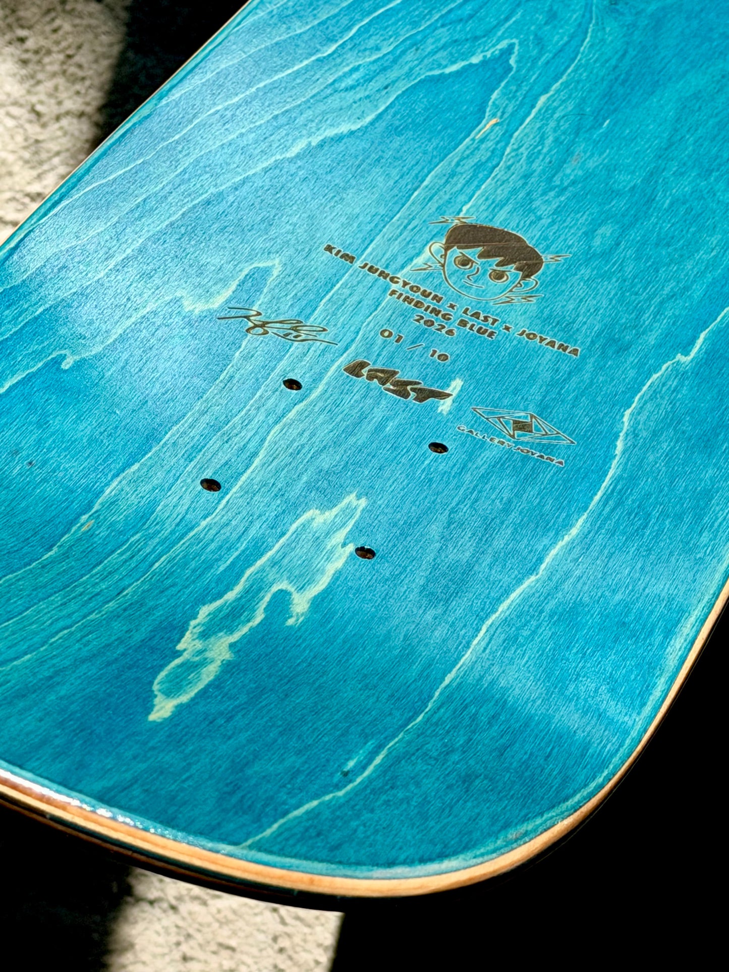 .Kim Jungyoun diptych - 2 skateboards - Finding blue