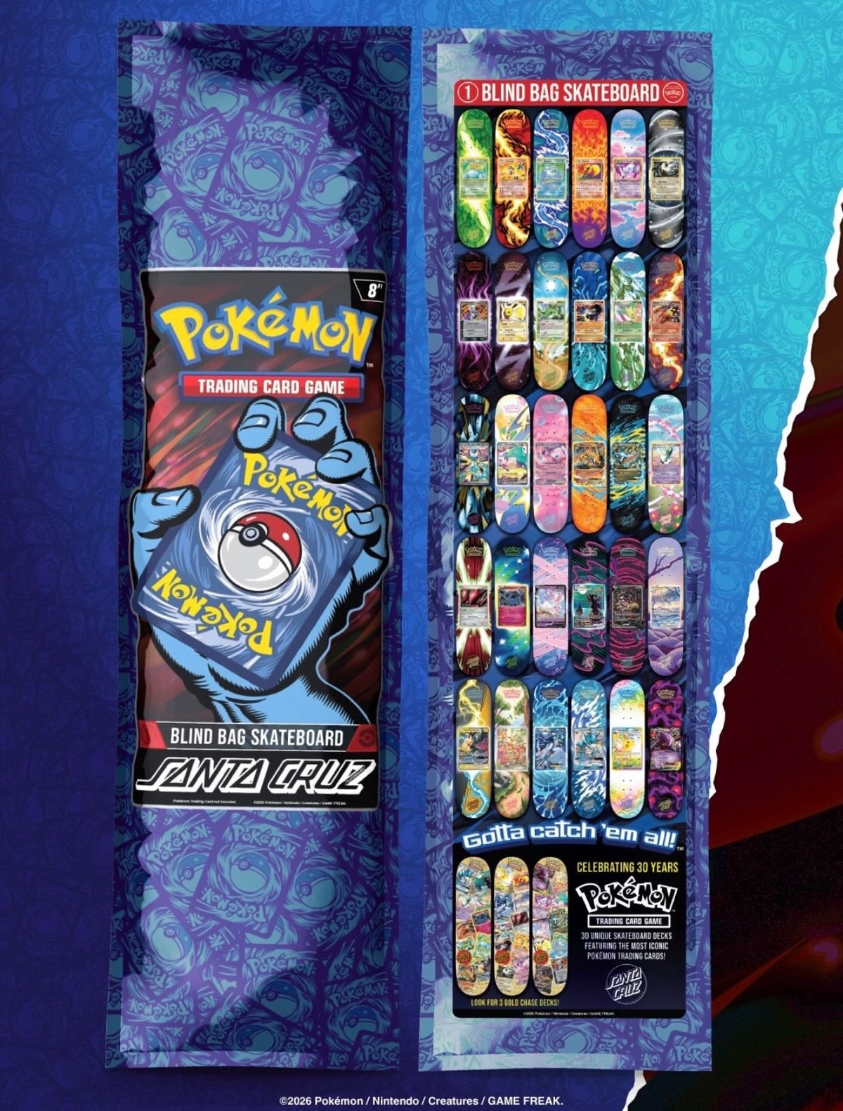 .POKÉMON x Santa Cruz - 1 skateboard en sachet surprise