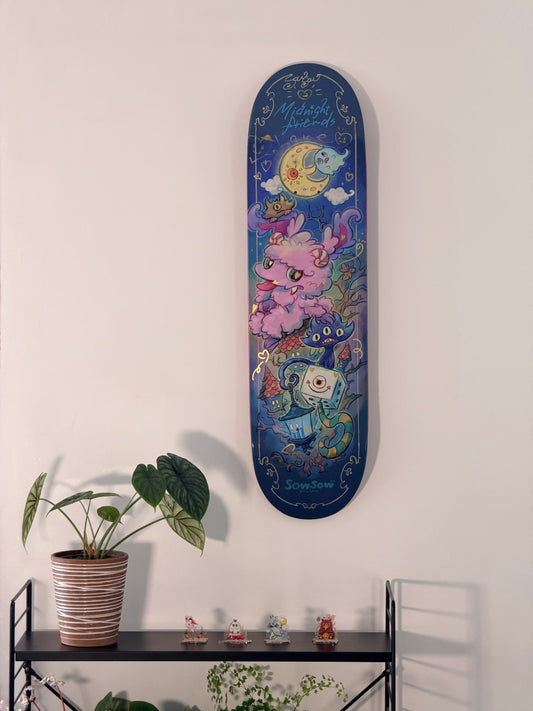 .SOWSOW Hand embellished version 9/10 Midnight friends - 1 skateboard