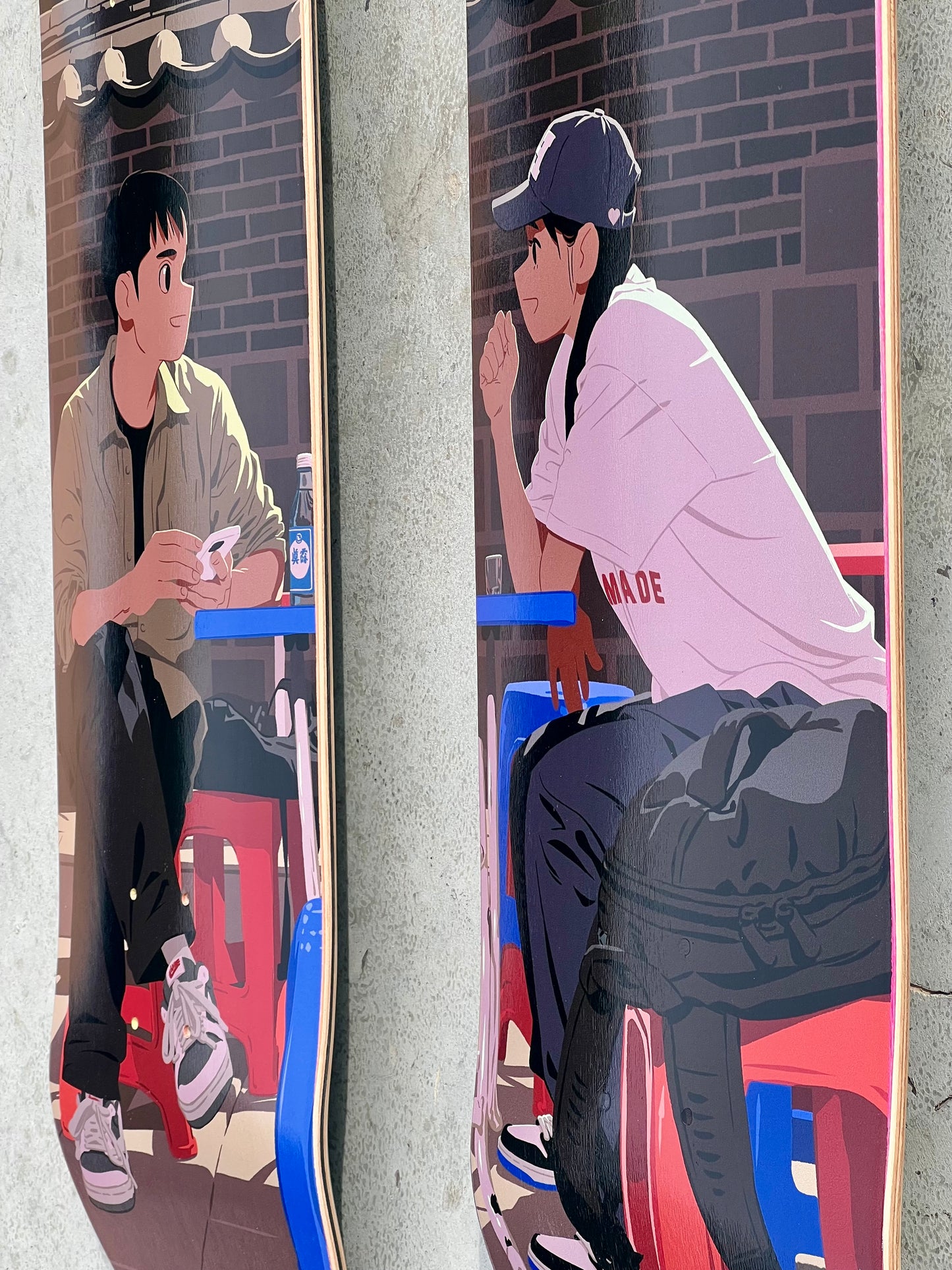 Diptyque Kim Jungyoun - 2 skateboards - À la recherche du Jongro bleu