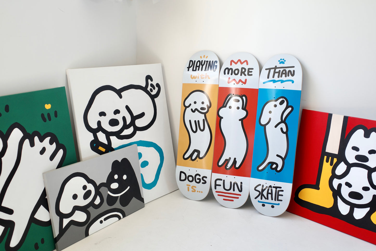 MATSUI "Tout ce dont vous avez besoin, c'est d'un chien" - lot de 3 skateboards