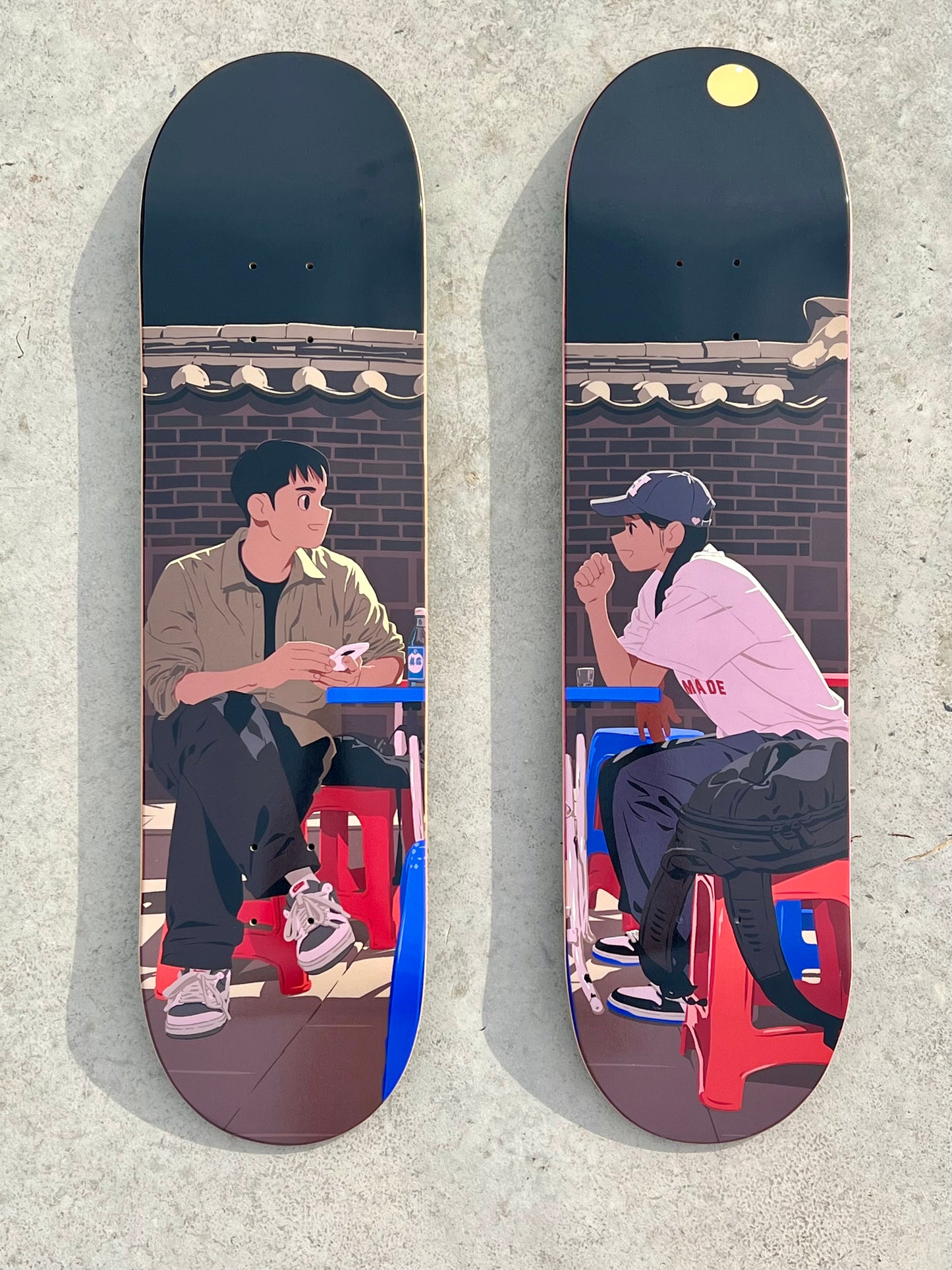 Diptyque Kim Jungyoun - 2 skateboards - À la recherche du Jongro bleu