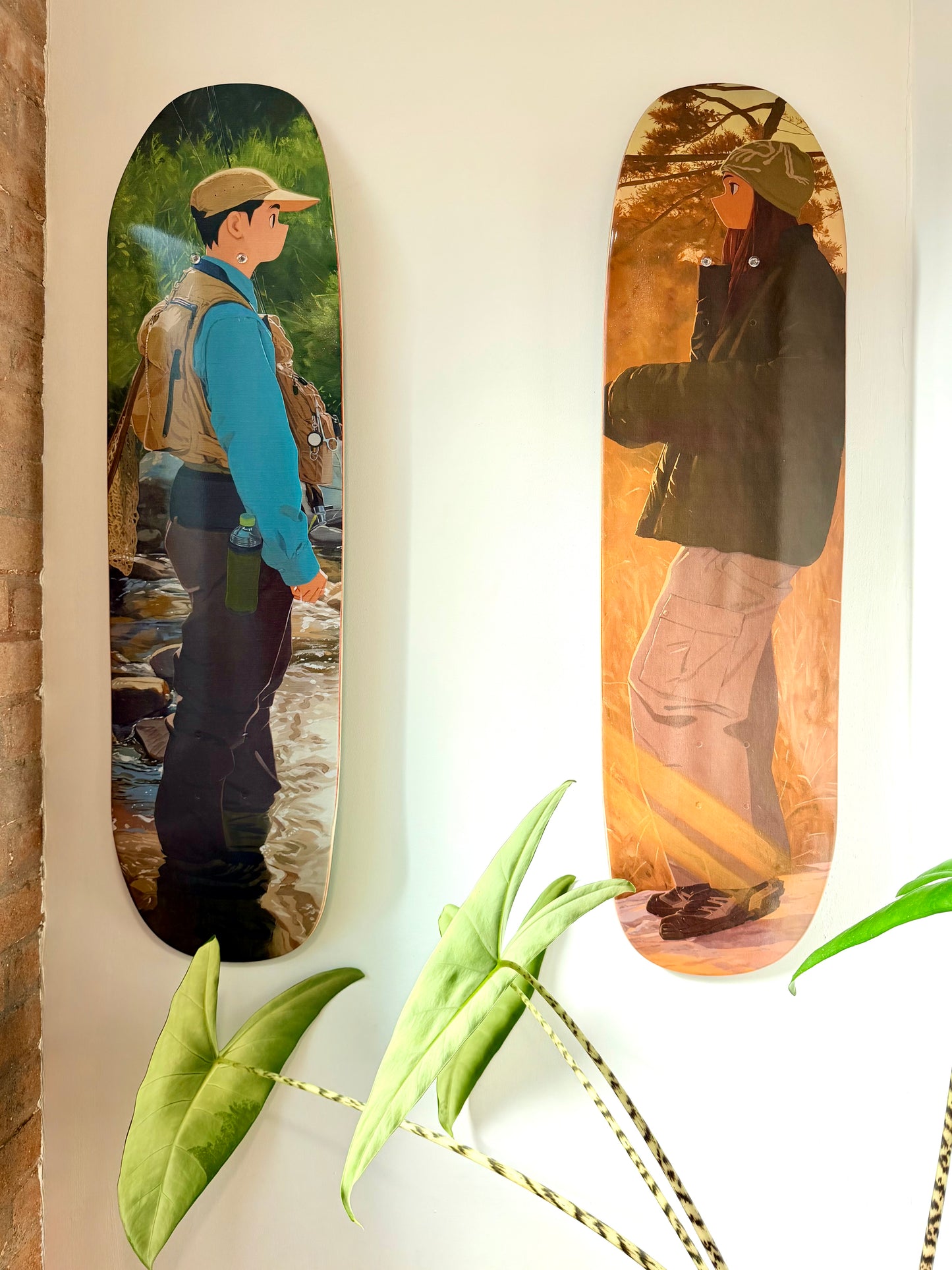 .Kim Jungyoun diptych - 2 skateboards - Finding blue