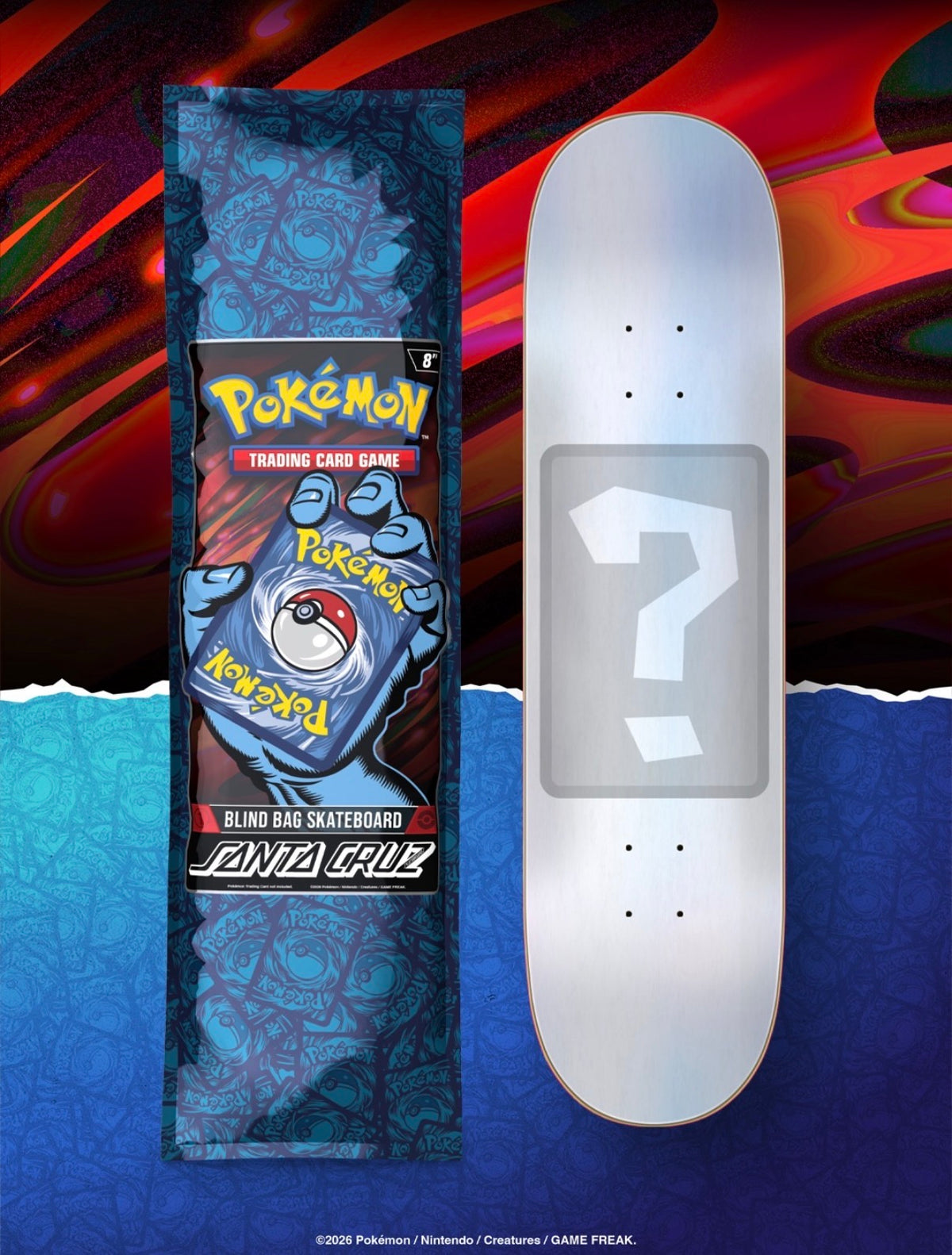 .POKÉMON x Santa Cruz - 1 skateboard en sachet surprise