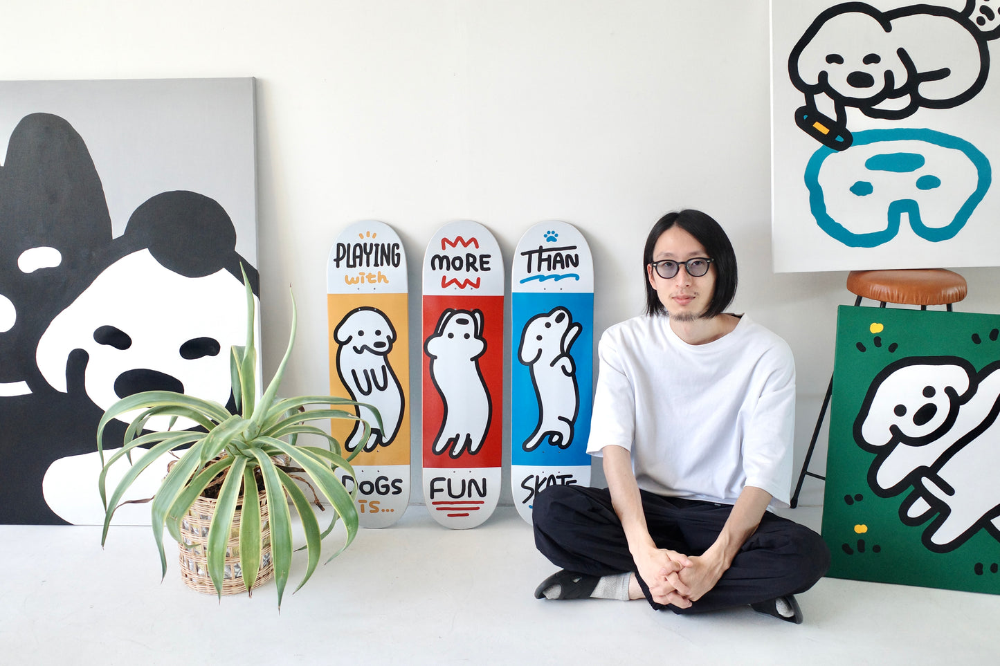 MATSUI "Tout ce dont vous avez besoin, c'est d'un chien" - lot de 3 skateboards