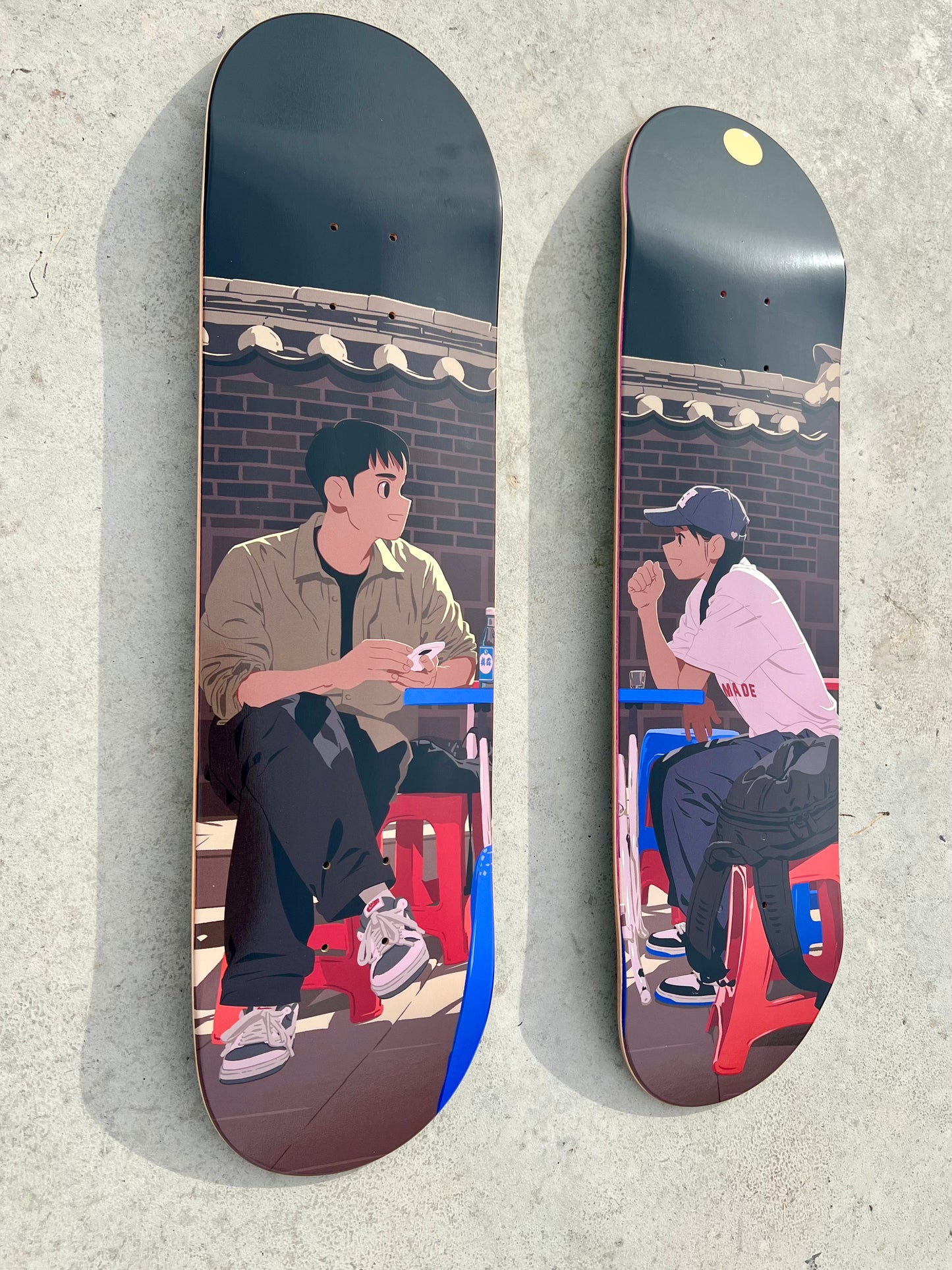 Diptyque Kim Jungyoun - 2 skateboards - À la recherche du Jongro bleu