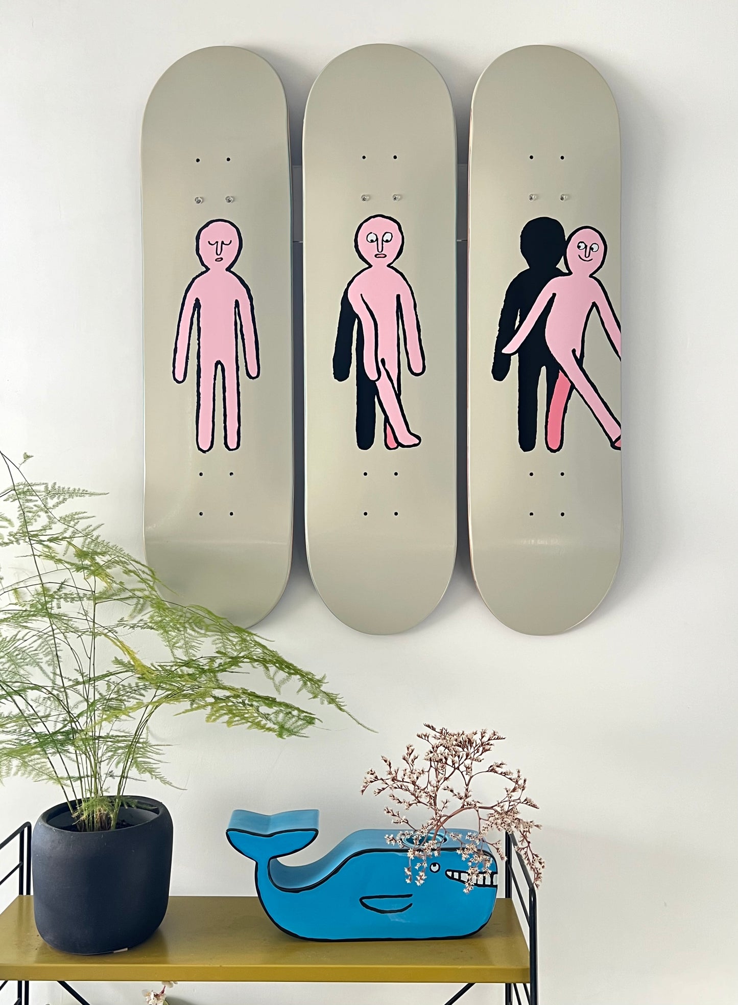 ジャン・ジュリアン - 紙の人物三連画（スケートボード 3 枚）