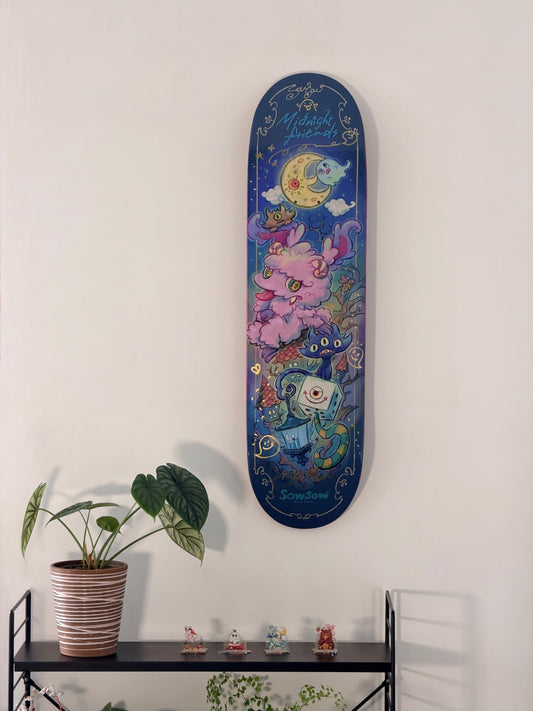 .SOWSOW Hand embellished version 7/10 Midnight friends - 1 skateboard