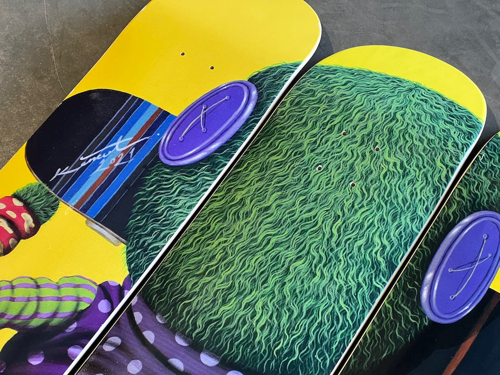 SUANJAYA KENCUT "Skate boy jaune" - Set Deck'On - 3 skateboards