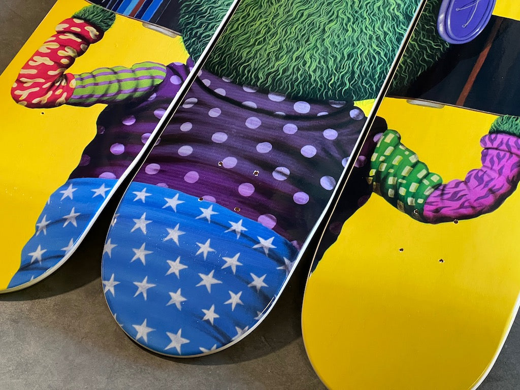 SUANJAYA KENCUT "Skate boy jaune" - Set Deck'On - 3 skateboards