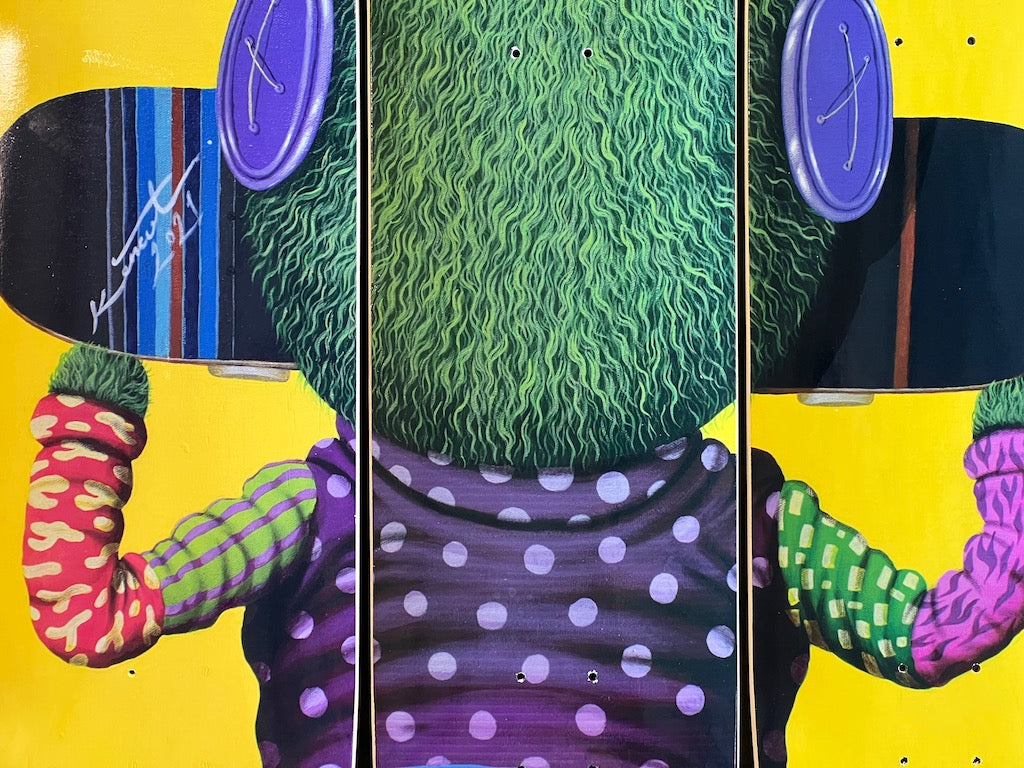 SUANJAYA KENCUT "Skate boy jaune" - Set Deck'On - 3 skateboards